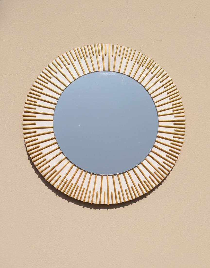 Sun Disc gold sunburst wall mirror