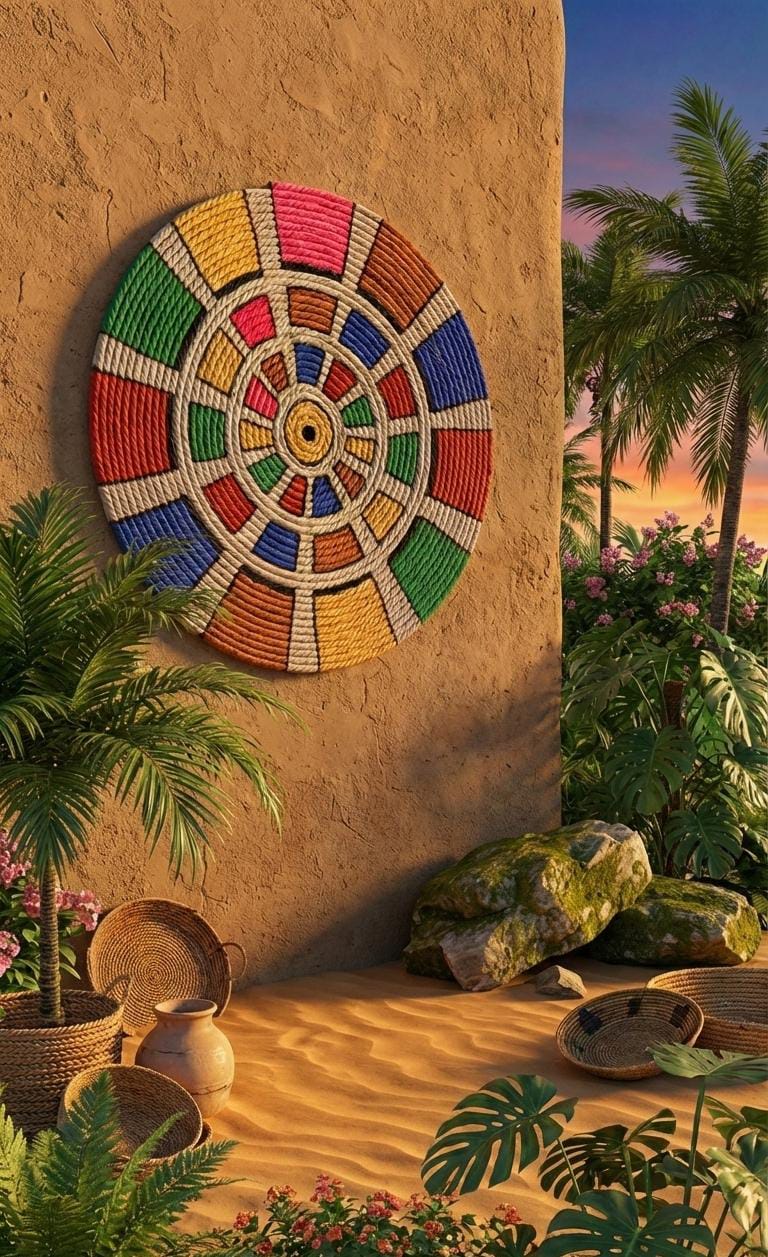 Desert Grid colourful decorative wall piece